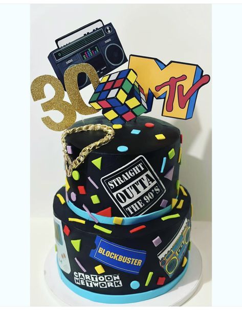 90s Theme Party Cake, 90s Cake Birthday, 90s Theme Birthday Cake, 90s Theme Cake, Jordans Cake, 90s Birthday Cake, 90s Cake, Birthday Essentials, Crazy Birthday Cakes