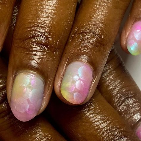 Nails By Jenny VanHoy on Instagram: "Chrome bubble nails. #chromebubblenails #chromenails #bubblenails #rainbownails #nailart" Chrome Bubble Nails, Bubbles Nails, Bubble Nails, Rainbow Nails, Tree Hut, Chrome Nails, Photo Shoot, Bubbles, Nail Art