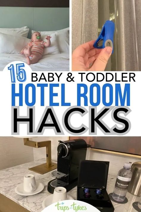 15 Hotel Hacks for Families Traveling with Babies & Toddlers Hotel Room Hacks, Hotel Staycation, Diy Toddler Bed, Baby Travel Bed, Travel Tips With Baby, Traveling With A Baby, Cleaning Baby Bottles, Toddler Proofing, Hotel Hacks