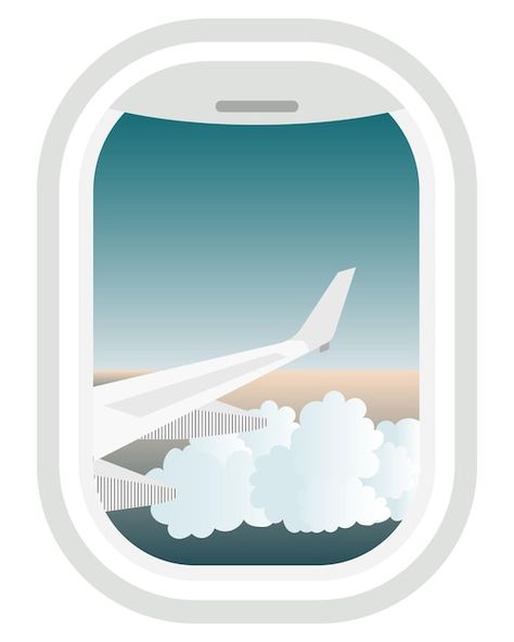 Travel illustration sky with clouds and ... | Premium Vector #Freepik #vector #airplane-window #aviation-background #flight-window #plane-window Stop Frame Animation, Plane Vector, Airplane Wing, Airplane Illustration, Banner Clip Art, Window Illustration, Plane Window, Ios App Design, Sky With Clouds