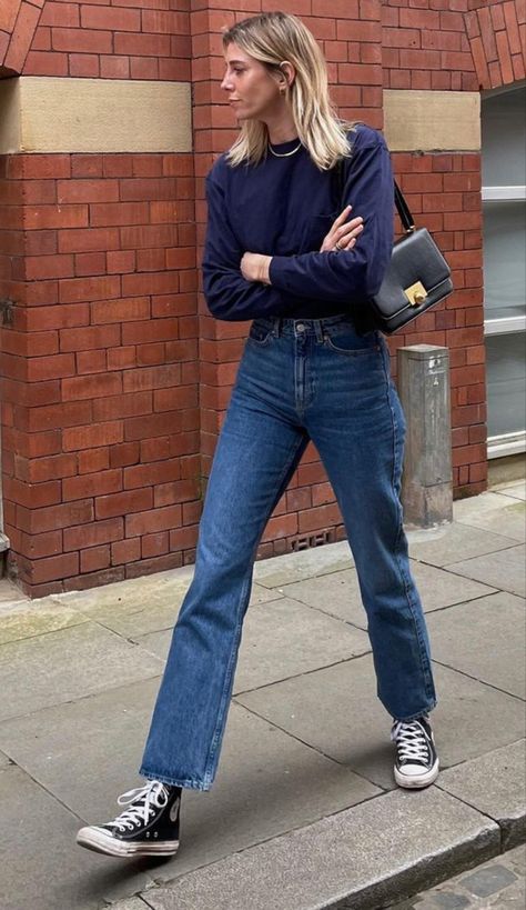 Blue Jumper Outfit, Navy Blue Sweater Outfit, Blue Tshirt Outfit, Dark Washed Jeans Outfit, Polo Sweater Outfit, Dark Blue Jeans Outfit, Blue Denim Jeans Outfit, Blue Top Outfit, Blue Sweater Outfit