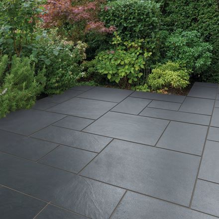 Garden Slabs, Slate Patio, Front Yard Decor, Porcelain Paving, Outdoor Paving, Patio Slabs, Garden Tiles, Garden Paving, Back Garden Design