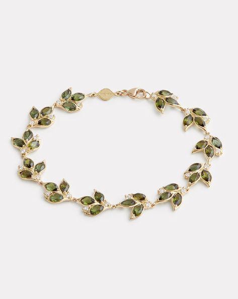 Gold Leaf Bracelet, Gold And Green Bracelet, Gold And Green Jewelry, Leaf Clothes, Green And Gold Jewelry, Green Gold Jewelry, Gold Bracelet Designs, Gold Jewelry Bracelets, Fairy Bracelet