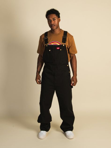 DICKIES DUCK & RINSED DENIM OVERALL - Black / 30- #Black #denim #Dickies #Duck #Rinsed Check more at https://howcandothis.com/manstyle/dickies-duck-rinsed-denim-overall-black-30/ Overalls Outfit Men Aesthetic, Overalls Outfit Men Street Styles, Carhartt Overalls Outfit Men, Men’s Overalls Outfit, Dungarees Outfit Men, Dickies Overalls Outfit, Men Overalls Outfits, Overalls Outfit Men, Dickies Outfits Men