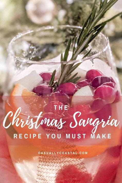 Moscato Cranberry Punch, Christmas Sangria Punch Bowl, Christmas Party Pitcher Drinks, Cranberry Margarita Sangria, Winter White Sangria Recipe For A Crowd, New Years Sangria Recipes, Cranberry Sangria Punch, Christmas White Sangria Recipes, White Sangria Christmas Recipe