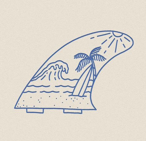 Beachy Drawings Aesthetic, Beach Aesthetic Drawing Easy, Surfing Line Art, Surf Drawing Doodles, Surf Doodles, Surf Board Drawing, Beachy Drawings, Surf Tattoo Ideas, Surfing Drawing