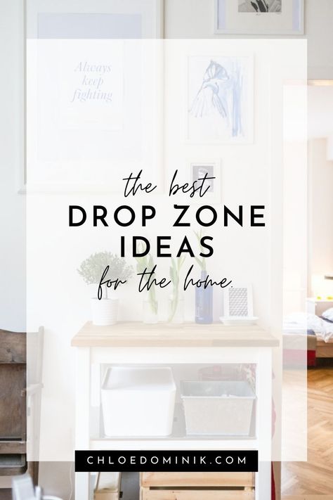 Home Drop Zone - 4 Things To Remember When Creating The Ultimate Drop Zone: Creating a drop zone at home is a great way of keeping organized and getting rid of some of the random clutter that can pop up in the house! As well as providing a place where you can actually find things when you need it! #dropzone #smalldropzone #howtocreateadropzone Homework Drop Zone, Landing Zone Organization, Drop Center Entryway, Drop Zone Small Space, Landing Zone Ideas, Narrow Hallway Drop Zone, Entry Way Organization Drop Zone, Drop Spot Entryway, Small Entryway Drop Zone