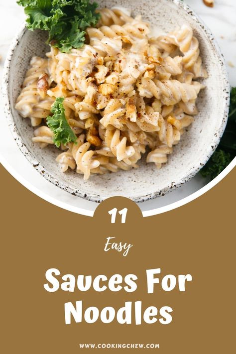 Noodle Sauces Recipes, Easy Noodle Sauce, Sauces For Noodles, Noodle Sauce Recipe, Noodle Meals, Homemade Chow Mein, Easy Sauces, Diy Noodles, Low Calorie Sauces