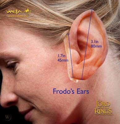 Weta Lord of the Rings Wearable FRODO's HOBBIT EARS | #136035915 Hobbit Ears, Hobbit Cosplay, Frodo Baggins, The Rings, Tolkien, Lord Of The Rings, Behind Ear Tattoo, The Hobbit, The Lord