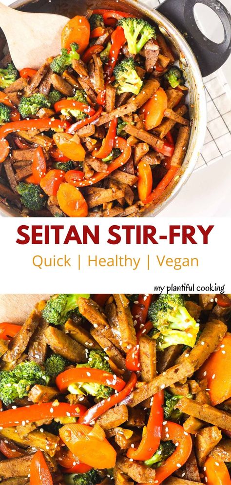 Seitan Stir Fry Vegan, Seitan Stir Fry, Seitan Recipes Vegan, Veggie Stir Fry Recipes, Vegetarian Protein Recipes, Pescatarian Meals, Vegan Seitan, Vegetable Stir Fry Recipe, Vegetarian Stir Fry