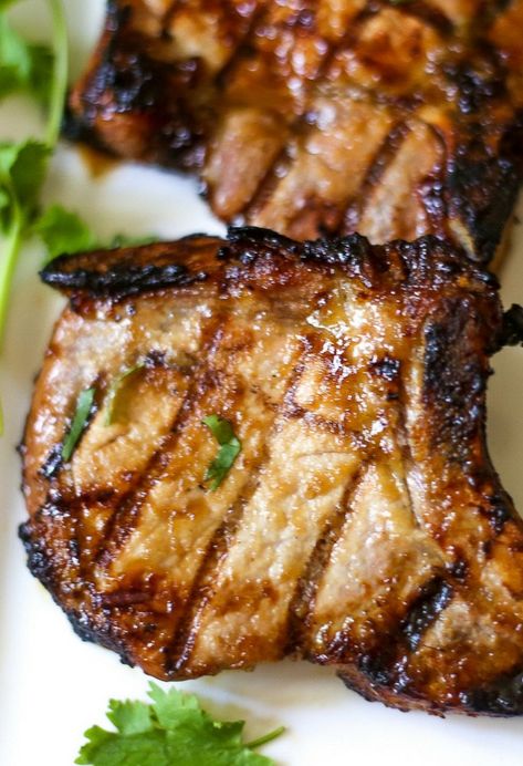 Teriyaki Pork Chops, Teriyaki Pork, Bbq Pork Ribs, Pork Chop Recipes Baked, Fresh Orange Juice, Pork Rib Recipes, Pork Ham, Pork Dinner, Grilled Pork Chops