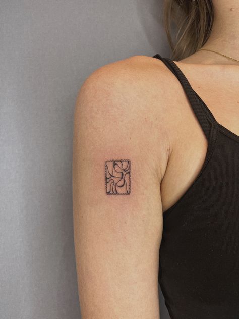 Archive Tattoo Ideas, Abstract Minimalist Tattoo, Square Tattoo Placement, Square Tattoo Frame, Small Abstract Tattoo, Grid Tattoo, Square Tattoos, Rectangle Tattoo, Frame Tattoo