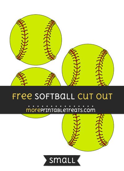 Free Softball Cut Out - Small Size Printable Free Softball Printables, Softball Template Free Printable, Softball Tags Printable Free, Softball Party Games, Softball Locker Decorations, Softball Goodie Bag Ideas, Softball Printables, Softball Gifts For Players Diy, Softball Party Ideas