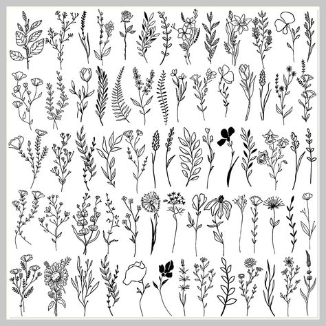 Cerlaza 75 Styles Tiny Black Flower Branch Temporary Tattoos For Women, 16 Sheets Realistic Wild Flower Floral Small Fake Tattoo, Wild Plant Tattoo Stickers for Adults Women Hands Legs Body Sticker Tiny Floral Tattoo, Wild Flower Tattoos, Floral Hand Tattoo, Wildflower Tattoo, Plant Tattoo, Body Stickers, Wild Plants, Flower Branch, Fake Tattoos