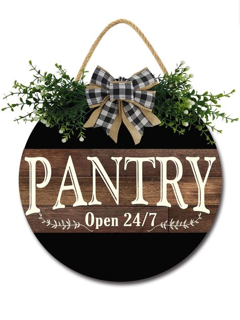 Round Wood Signs, Burlap Wreaths For Front Door, Pantry Sign, Front Door Porch, Farmhouse Porch, Round Wood Sign, Front Door Signs, Diy Signs, Door Signs