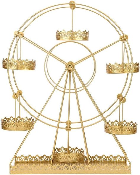 Amazon.com | BalsaCircle 23-Inch tall Gold Rotating Ferris Wheel Metal Cupcake Holders Stand - Birthday Party Wedding Reception Event Decorations: Cake Stands Party Wedding Reception, Cupcake Holders, Baby Shower Tea, Cupcake Holder, Wedding Tea, Dessert Cupcakes, Cake Stands, Xmas Party, Party Wedding