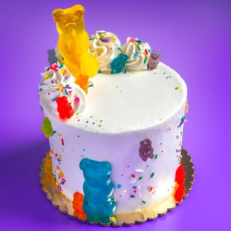 Gummy Bear Cake | The Sugar Bakery Gummy Bear Cake Birthdays, Gummy Bear Cake, Patron Cake, Bear Themed Party, Gummy Bear Cakes, Birdie Birthday, Cake Vanilla, Bear Cake, Confetti Cake