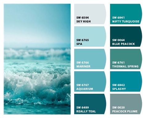 Ocean Bathroom Paint Colors, Ocean Blue Paint Colors, Redoing Kitchen, Ocean Blue Paint, Afghan Model, Ocean Palette, Aqua Bedroom, Ocean Color Palette, Carribean Blue