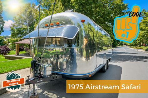 Stunning 1975 Airstream Safari Travel Trailer for Sale! Presented by Airstream Hunter, we are delighted to bring this gorgeous, fully renovated Airstream Safari onto the market. Affectionately named ‘Gerty’, she’s ready to offer unforgettable memories to her new owners. Located in El Dorado Hills, CA 95762, this classic Airstream is just a phone call away […] Renovated Airstream, Airstream Safari, Airstream For Sale, Hatch Cover, Safari Travel, Roof Vents, Travel Trailers For Sale, Water Hose, Unforgettable Memories