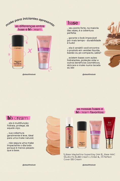 Já se perguntou: mas afinal, qual é a diferença entre bb cream e base? Tá tudo bem não saber, ninguém precisa ser uma expert em maquiagens especialmente quando se tem a nós. 😂😉 Clica no link para saber mais! Bb Cream, Beauty Make Up, Girly Girl, Wish List, Make Up, Cream, Makeup, Beauty