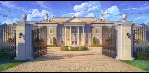 ArtStation - Ellie Mansion, Arseniy Chebynkin Anime Houses, Visual Novel Game, Novel Game, Anime House, Episode Interactive Backgrounds, Anime Places, Episode Backgrounds, Fantasy Background, Scenery Background