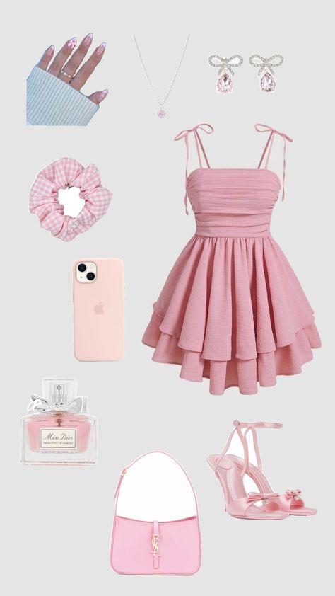 🩷pink outfit🩷 Pink Outfits Aesthetic Casual, Cute B Day Outfits, Cute Light Pink Outfits, Cute Pink Outfit Ideas, Pink Inspired Outfits, Pink Party Outfit, Lucy Aesthetic, Sabrina Concert, Pink Outfits Aesthetic