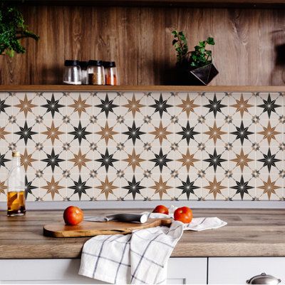 Stick on tile backsplash