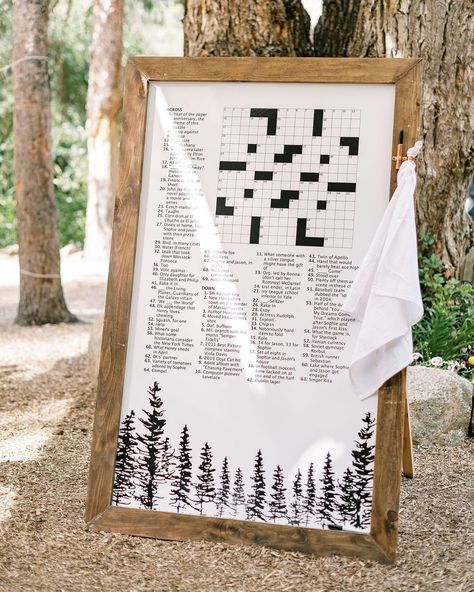 The Knot on Instagram: “Wordle who? 📝 This couple’s love for crosswords and coffee on Saturday mornings transferred to their cocktail hour with a crossword puzzle…” Aspen Wedding, Woodsy Wedding, Wedding Guest List, May Weddings, Paper Anniversary, Rehearsal Dinner Invitations, Dinner Invitations, Wedding Cocktails, Disney Wedding