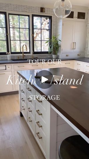 Island Drawer Ideas, Kitchen Island Storage Both Sides, Kitchen Island Storage Ideas Layout, Coffee Drawer Organization, Kitchen Island Organization Ideas, Kitchen Island Storage Ideas, Island Drawers, Sarah Robertson, Island Storage