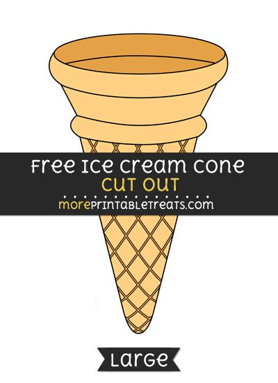 Free Ice Cream Cone Cut Out - Large size printable Ice Cream Cone Template Free Printable, Ice Cream Cone Printable, Ice Cream Cone Craft, Cool Crafts For Kids, Cone Template, Craft Ideas With Paper, Ideas With Paper, Ice Cream Crafts, Kids Craft Ideas