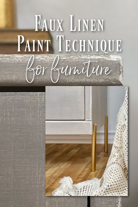 Linen Paint Technique, Furniture Texture, Suede Paint, Faux Painting Techniques, Texture Painting Techniques, Diy Painted Furniture, Furniture Redos, How To Paint Furniture, Furniture Painting Techniques