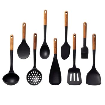 Staub 9 Piece Kitchen Tool Set Hanging Drawer, Staub Cookware, Wood Grain Pattern, Kitchen Tool Set, Cooking Utensils Set, Wood Handles, Construction Tools, Kitchen Tool, Newlywed Gifts