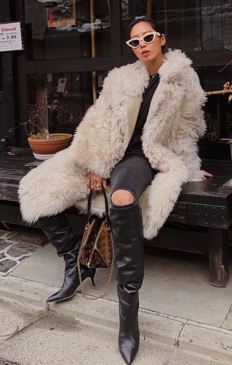 Fluffy Coat, Sheep And Lamb, Fur Coat, Coats Jackets, Street Style