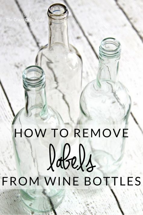 Come learn how to Remove Labels from Wine Bottles - the Easy Way! No need for soaking or special supplies. Discover the quickest and cleanest way to remove labels form glass bottles. This is a simple way to prep wine bottles to use in craft projects. Wine Bottle Crafts Diy Easy, Crafts With Bottles, Removing Labels, Bottle Projects, Cleaning Painted Walls, Empty Glass Bottles, Glass Cooktop, Remove Labels, Deep Cleaning Tips