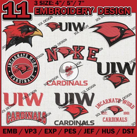 11 Incarnate Word Cardinals Bundle Embroidery Design Files, NCAA Embroidery files, NCAA UIW Cardinals Machine embroidery Design, University of the Incarnate Word Emboidery Designs, Digital Download - Payhip Design University, Buffalo Bulls, Eastern Michigan, Funny Xmas, Machine Embroidery Patterns, Cute Ghost, Machine Embroidery Design, Embroidery Files, Christmas Svg