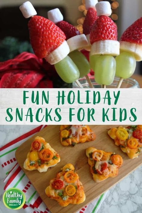 Grinch Kebobs, Holiday Snacks For Kids, Christmas Fruit Snacks, Holiday Kids Snacks, Christmas Tree Veggie Tray, Grinch Fruit Kabobs, Grape Snacks, Holiday Healthy Snacks, Healthy Christmas Snacks