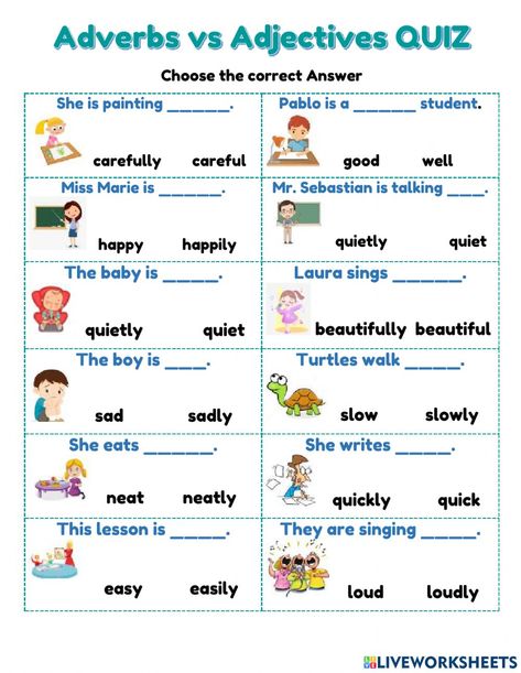 Verbs And Adverbs Worksheet, Verb And Adverb Worksheet, Adverbs And Adjectives Worksheets, Adverbs Worksheet Grade 3, Adjective And Adverb Worksheets, Adjectives Adverbs Worksheet, Adverb And Adjectives, Adverbs Activities, Adverb Worksheets For Grade 2