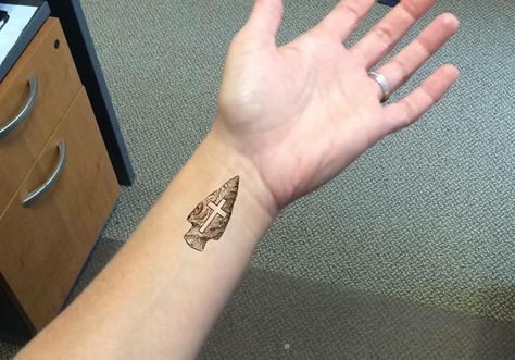 Small Arrowhead Tattoo For Women, Small Arrowhead Tattoo, Arrowhead Tattoo For Women, Arrow Head Tattoo, Cross Wrist Tattoo, Arrow Head Tattoos, Arrowhead Tattoo, Cross Tattoo On Wrist, Side Wrist Tattoos