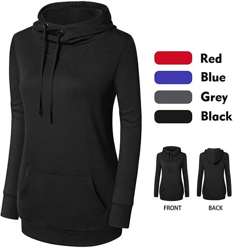 Hoodies Pullover, Cowl Neck Hoodie, Half Zip Sweatshirt, Black Sweatshirt, Womens Fleece, Amazon Women, Fall Winter Outfits, Cropped Hoodie, Fleece Hoodie