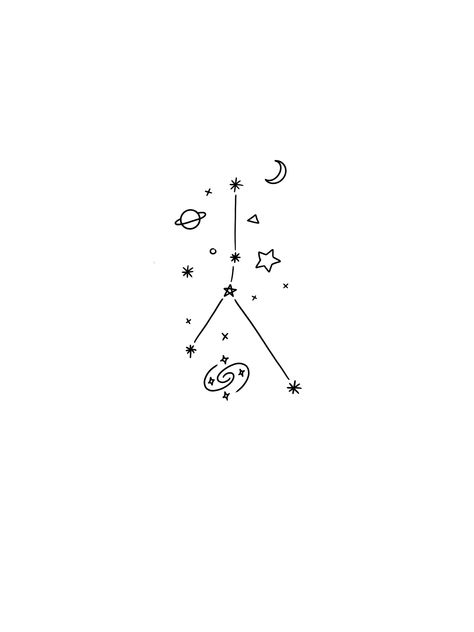 Space Tattoo Minimalist, Minimalist Tattoo Space, Astronomy Tattoo Minimalist, Simple Space Tattoos, Astronomy Tattoo, Astrology Tattoo, Horoscope Tattoos, Minimal Tattoo Design, Pisces Tattoos