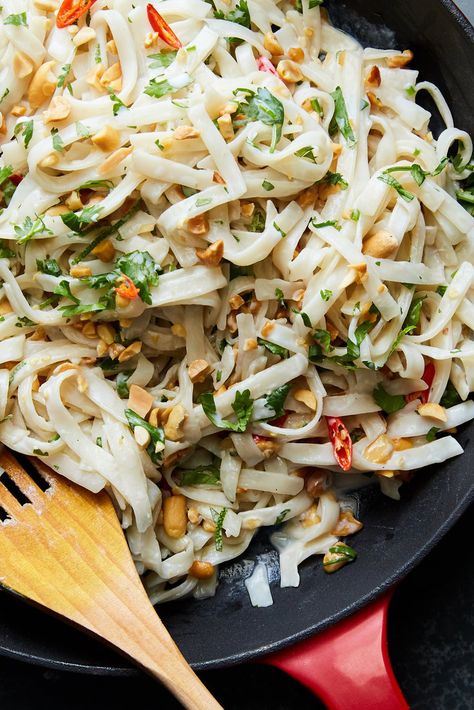 Cold Rice Noodles With Coconut Milk, Peanuts and Lime Recipe - NYT Cooking Noodles With Coconut Milk, Lettuce Salads, Milk Fish, Onion Grilled Cheese, Recipe Rice, Marinated Tomatoes, Cold Noodles, Lime Recipes, Curry Noodles