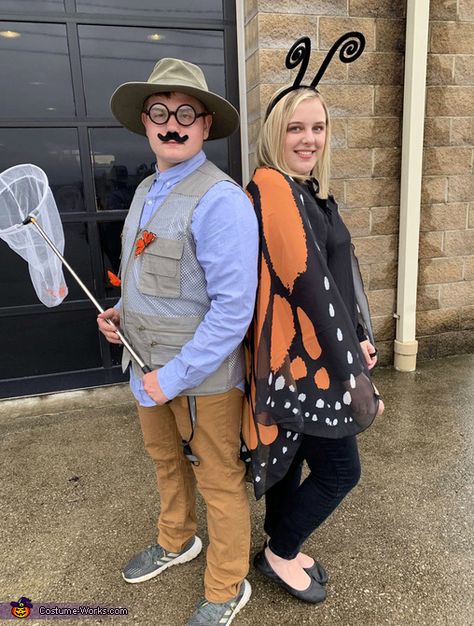 Bug Catcher Costume, Diy Bug Costume, Caterpillar Halloween Costume, Diy Butterfly Costume, Butterfly Catcher, Halloween Costume Couple, Bug Catcher, Bug Costume, Costume Couple