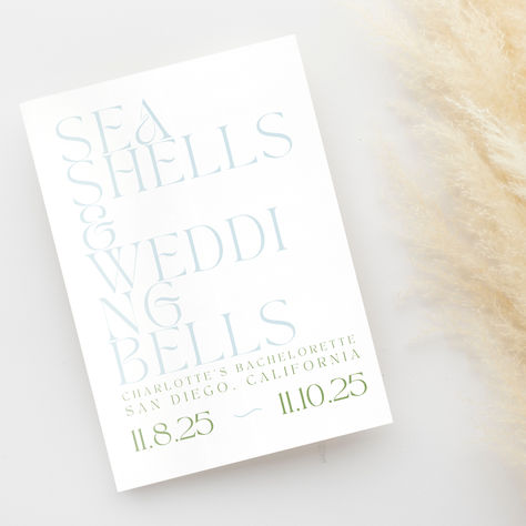 Minimalist Bachelorette, Seashell Wedding, Bachelorette Invitation, Bachelorette Invitations, Hen Party, Wedding Bells, Invitation Paper, Beach Wedding, Invitation Template