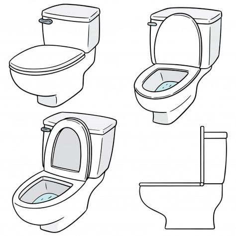 Vector set of flush toilet Premium Vector Toilet Sketch, Learning Architecture, Toilet Illustration, Engineer Cartoon, Toilet Drawing, Toilet Cartoon, Cartoon Toilet, Truffle Hunting, Star Doodle