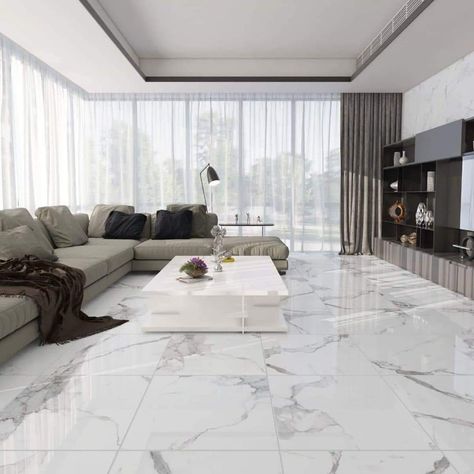 Marble Floor Living Room, Marble Living Room, Italian Marble Flooring, Living Room Marble, Marble Flooring Design, Tiles Living Room, White Marble Floor, Living Room Tiles, Floor Tile Design