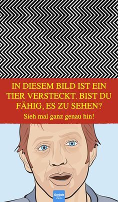 In diesem Bild ist ein Tier versteckt. Bist du fähig, es zu sehen? Quiz: Optische Täuschung oder kannst du das versteckte Tier sehen? #sehtest #quiz #optische täuschung #test #illusion #wissen Aerobic Exercise, Life Hacks, Psychology, Ecards, Lion, Memes, Movie Posters, Film Posters, E Cards