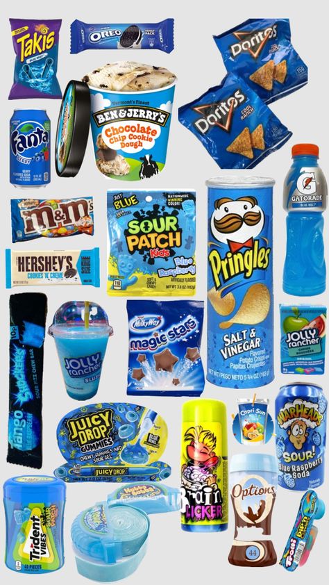 #myfirstshuffle Blue Party Foods, Blue Snacks, Sleepover Snacks, Sleepover Food, Color Party, Junk Food Snacks, Snack Board, Sleepover Things To Do, Blue Food