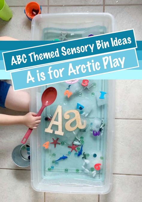 Letter A is for Arctic Play Sensory Bin Ideas Sensory Bin Play, Tactile Activities, Best Toddler Toys, Sensory Bin Ideas, Ideas For Preschoolers, Teaching Toddlers, The Learning Experience, The Letter A, Love Learning