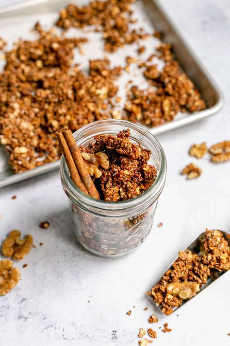 Maple Walnut Granola Walnut Granola, Vegan Pumpkin Spice Latte, Vegan Pumpkin Spice, Dried Dates, Healthy Grains, Steel Cut Oats, Health Food Store, Maple Walnut, Whole Grains