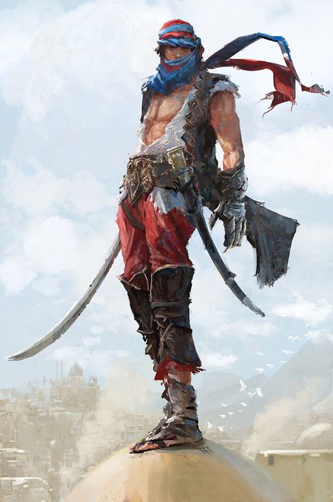 Prince of Persia Fan art, Kobe Sek on ArtStation at https://www.artstation.com/artwork/qbn0e?utm_campaign=notify&utm_medium=email&utm_source=notifications_mailer Concept Art Landscape, Persian Warrior, Prince Of Persia, Fantasy Warrior, Fantasy Rpg, Medieval Fantasy, Dnd Characters, Character Portraits, Larp